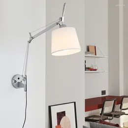 Wall Lamps Nordic Industrial Lights Bedroom Bedside Lamp Foldable With Swing Long Arm Study Table Reading E27