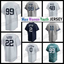 99 Aaron Judge Juan Soto Baseballtrikot 2 Derek Jeter Anthony Volpe New Yorks Marcus Stroman Rizzo Giancarlo Stanton Yankees Carlos Rodon Trent Grisham Alex Verdugo