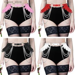Belts Punk Waist Chain Gothic for Women Wings Decor Body Belt Adjustable Waist Chains for Halloween Dance Party Jewellery L240308