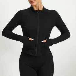 Women's Jackets Gym Yoga Top Women Sportwear Autumn Winter Long Sleeve Zipper Sport Jacket Coat With Pocket Female Fitness Shirt Workout