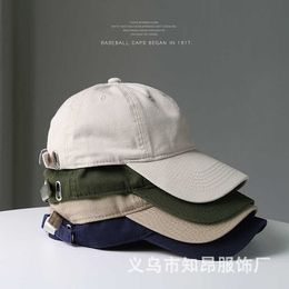 Spring/Summer Washed Cotton Solid Baseball Hat ins Black Korean Soft Duck Tongue Hat for Men and Women Showcasing Face Small Hat
