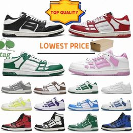 low Top Mens Shoes Casual Shoes Ankle Boots Flat platform sneakers for women Design Bone skel top shoes sneakers for men Men Women Shoes Applique Black Red Trainers