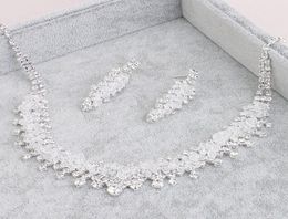 Classic Clear Crystal Jewelry Sets High Quality Handmade Bridal Wedding Evening Prom Party Earrings and Necklace Fairy Lady039s1760781