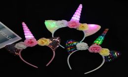 Cute princess birthday Children 3 light unicorn Hair Sticks kids floral headband Toddler ribbon baby Accessories cosplay9576538