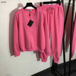 designer women pink t shirt set brand womens clothing summer top fashion logo round neck girl pants asian size S-XL Mar 08
