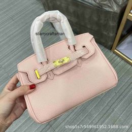 Genuine Leather Handbag L Lychee Grain Female Cowhide Genuine Factory Single Shoulder Crossbody Macaron Color