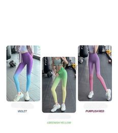 Active Pants Lu Gradient Autumn Winter net red hip tights High waist abdominal running lean stretch yoga pants wear outside leggings womens 240308