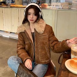 Special Winter Ah Miu Old Money Sheep Fleece Cutting Fur Integrated Coat For Women's Motorcycle Jackets New Style 992321