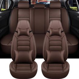 Car Seat Covers 2024 Full Cover Cushion Breathable PU Leather Protetor Universal Fit For Most Cars Front Rear Protector