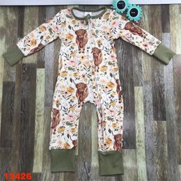 Bamboo Fiber Baby Zippered Romper Printed Baby Boy Girl Clothes born Bodysuit Baby Onesie Bamboo Baby Clothing 240401