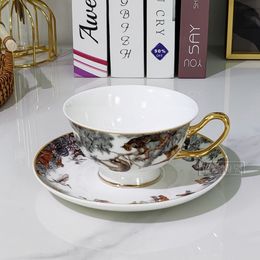 Classic European-style Bone China Coffee Cup and Saucer Tableware Coffee Plate and Saucer Household Afternoon Tea Coffee Wine Gift Box