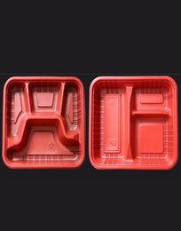 Disposable Take Out Containers Lunch Box Microwavable Supplies 3 Or 4 Compartment Reusable Plastic Food Storage Containers With Li5842163