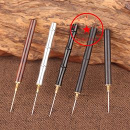 Smoking Aluminium Natural Wood Portable Cigar Hookah Shisha Bowl Filter Hole Needle Stick Rod Bong Herb Tobacco Cigarette Cleaning Holder Hook Poker Multi-function