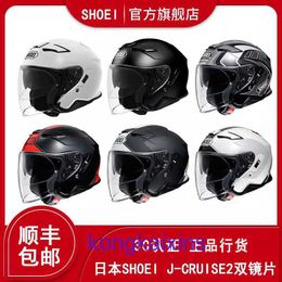 SHOEI high end Motorcycle helmet for High quality Japanese Shoei j cruise 2 double lens motorcycle summer half helmet four seasons 1:1 original quality and logo