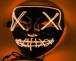 Halloween Horror mask LED Glowing masks Purge Masks Election Mascara Costume DJ Party Light Up Masks Glow In Dark 10 Colours 6602548