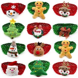 Dog Apparel 30/50pcs Large Bowties Snowman Christmas Tree Deer Style Collar Small Middle Pet Supplies Accessoreis Bows