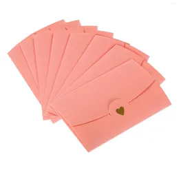 Gift Wrap 20Pc 10.5 7cm Pearl-coated Paper Mini Envelope Small Card Holder Retro Gold Heart Business Invitation Envelopes For Wedding