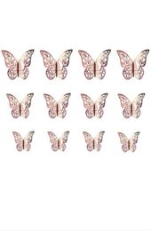 3D hollow butterfly wall stickers home decorations festival party layout paper butterflies12pcsset1045328