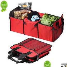 Other Interior Accessories New Foldable Car Trunk Organiser Food Beverage Storage Bag Stowing Tidying Mti-Function Suv Container Keep Dhi2Q