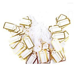 Jewellery Pouches 400 Pcs Paper Price Tags With Hanging String Marking Clothing Display Labels Blank Labelling 25Mmx13mm