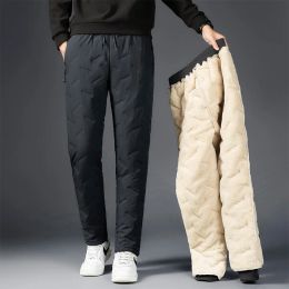 Sweatpants 2023 Plus Size 7XL Mens Winter Thick Warm Sweatpants Windproof Wateproof Fleece Joggers Man Thermal Casual Pants Trousers