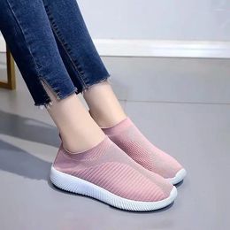 Walking Shoes Women Sneakers Vulcanised Sock Summer Slip On Flat Loafers Sport Size 35-43