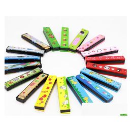 Baby Music & Sound Toys Wooden Painted Harmonica Childrens Enlightenment Instrument Infant Early Education Educational Toys Gift Ctiva Dh1Mt