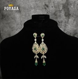 Moroccan Caftan wedding gold earring red and green stone fashion jewelry copper high quality 2106247433097