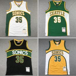 Basketball jersey Kevin Durant white yellow green Classics retro jersey Men women youth S-XXL Sport jersey