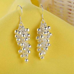 Dangle Earrings 925 Sterling Silver Creative Grape Beads Drop For Woman Fashion Party Fine Gifts Elegant Noble Jewelry