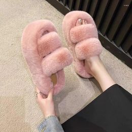 Wear 185 2024 Wool Slippers Korean Version Women of Ins Tide Shoes in Autumn and Winter with Thick Home Cotton 905 Wter 103 5