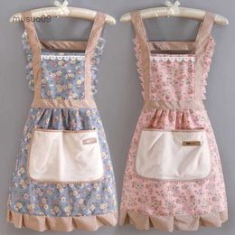 Aprons Cotton Canvas Home Kitchen Apron Barbecue chef work apron uniform for restaurants bars shops cafes beauty and nail salons