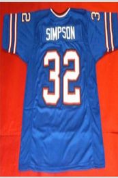 custom Front and back mesh fabric BLUE OJ SIMPSON High quality full embroidery College Jersey SIZE S5XL or custom any name or num5464912