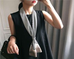 scarf strip small silk women039s spring foreign style fashion versatile decorative Winter narrow8920832