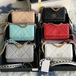 fashion cross body bag designer cc 19 purse chain shoulder bags mini flap bag vintage chain black lambskin leather women clutch mirror shoulder bag card holder