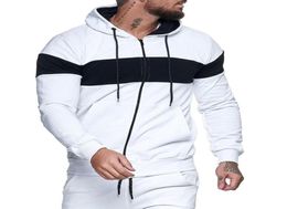 white black red blue army green hoodieS Slim sports cardigan sweater Colour matching fashion casual jacket men 2xl 3xl hoodie8430139