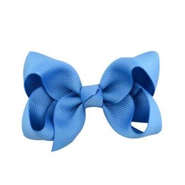 Hair Bows Hairpins Korean 3 INCH Grosgrain Ribbon Hairbows Baby Girl Accessories With Clip Boutique Ties 40 Colours