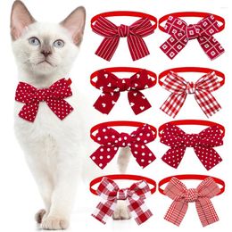 Dog Apparel 50pcs Bulk Bowties Red Summer Bowknot For Dogs Pets Cute Fashion Small Cat Collar Grooming Accessories