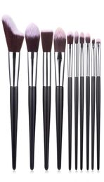 10pcs Makeup Brushes set Black Wood Handle Make up brush Eyeshadow Lip Eyebrow Powder Foundation Blusher Face Brush makeup brush k8408993