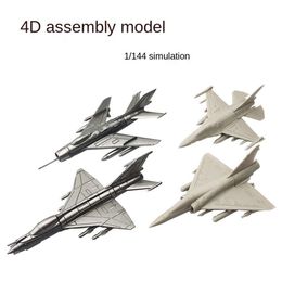 Puzzle Modle 4d Genuine 1/144 Assembly Model Chinese J6 J7 Fighter Jet American F16 Phantom 2000 Simulation Aircraft Toy