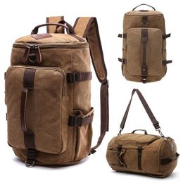 3in1 Vintage Backpack Travel Bag Men Male Backpacks School Bags Large Capacity Back Pack Portable Duffel Bag Pack For Girls Boys246O