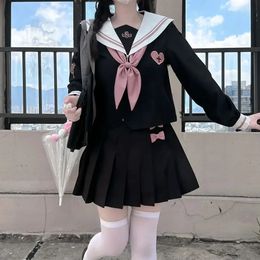 JK Korean uniform suit Japanese student pleated skirt college style school outfit Sailor cosplay japanese 240301