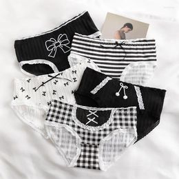 Women's Panties 5Pcs/Lot Underwear Print Cotton Seamless Female Comfortable Lingeries Briefs Girls Sexy Pantys Plus Size M-XL