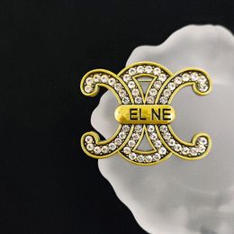 Klassisches Design Broschen Mode Frauen 18k Gold Kristall Brosche Anzug Pin Modeschmuck Kleidung Dekoration Hochwertige Accessoires 20style