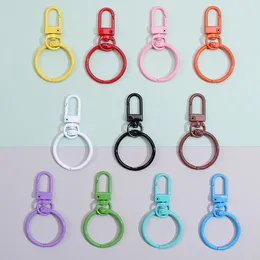 Keychains 300pcs Paint Baking Keychain Buckle Hooks Connectors Split Keyring Ferrule Metal Key Chain Pliers Dog Buckles Bookbag Pendant