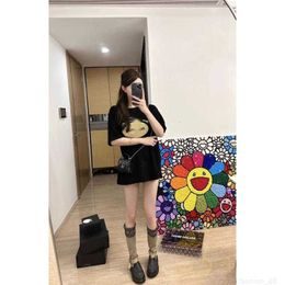 designer Mm23 autumnwinter casual minimalist letter embroidery loose and slimming short sleeved T-shirt TVOQ