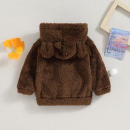 Jackets Toddler Baby Boys Girls Fleece Hooded Winter Coat Zipper Closure Cartoon Bear S Ear Infant Warm Clothes