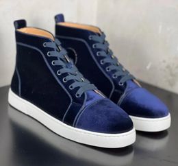 Casual Shoes Men's Spring And Autumn Suede High Top Sneakers Women's Luxury Red Soled