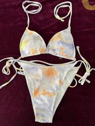 Women's Swimwear Ladies Bikini Sets Split Tie Dye European And American Sexy Swimsuit Two-piece Swimming 2024 Summer Style