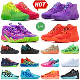 Lamelo Ball Mb.01 02 Men Basketball Shoes Rick Morty Blue Orange Red Green Aunt Pearl Pink Purple Cat Carton Melo sneakers tennis